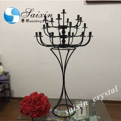 25 Arm Black Metal Candelabra Candle Holder Wedding Decoration 150CM