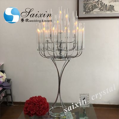 25 Arm Black Metal Candelabra Candle Holder Wedding Decoration 150CM