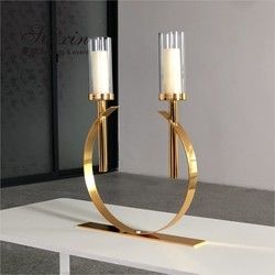 60cm 4 3 2 Birthday Candle Candelabra Centerpieces Gold Metal Circle Votive Candle Holder