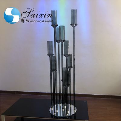ZT-471 Saixin new wedding centerpieces Grey color crystal candlestick