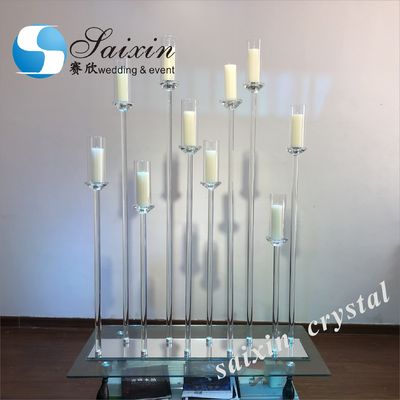 ZT-471 Saixin new wedding centerpieces Grey color crystal candlestick