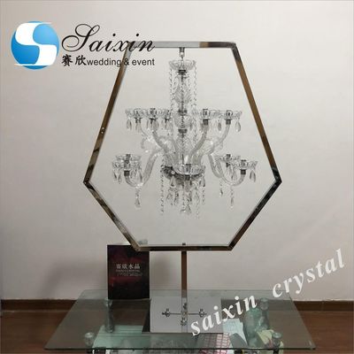 Vintage Wrought Iron Standing Candelabra Floor Candelabra Tall  Luxury Hexagon Gold 160cm