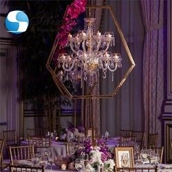 Vintage Wrought Iron Standing Candelabra Floor Candelabra Tall  Luxury Hexagon Gold 160cm