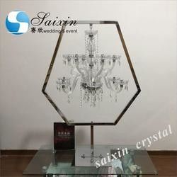 Vintage Wrought Iron Standing Candelabra Floor Candelabra Tall  Luxury Hexagon Gold 160cm