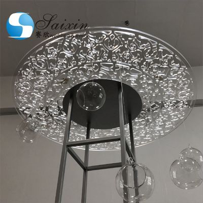 Acrylic Flower Stand Wedding Carved Works Silver Display With Hanging Ball Terrarium