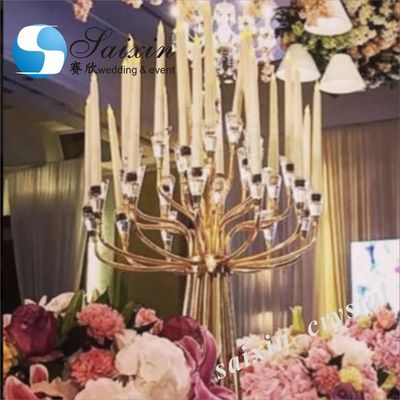 25 Arms Gold Metal Candelabra Candle Holder Holder Stand