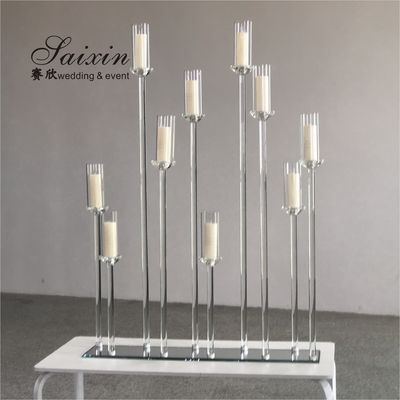 ZT-323H  wholesale 1m long base crystal candelabra wedding centerpiece