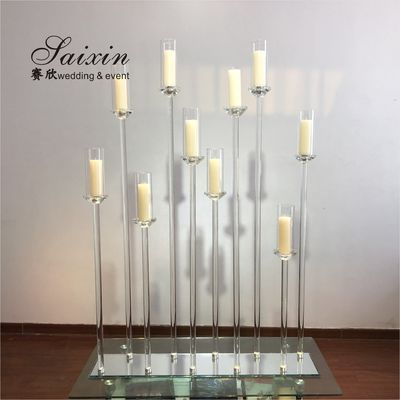 ZT-323H  wholesale 1m long base crystal candelabra wedding centerpiece
