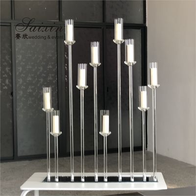 ZT-323H  wholesale 1m long base crystal candelabra wedding centerpiece