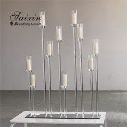 ZT-323H  wholesale 1m long base crystal candelabra wedding centerpiece
