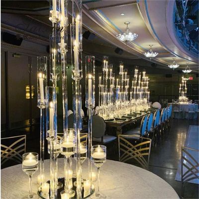 Hot sale crystal glass candelabra table centerpieces for wedding event decoration wedding