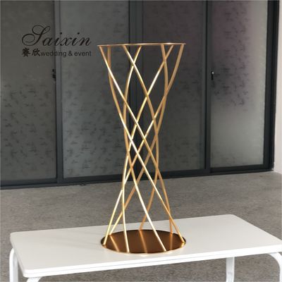 ZT-406  Hot selling  gold metal flower arrangement stands for wedding table  decoration