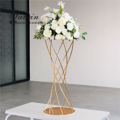 ZT-406  Hot selling  gold metal flower arrangement stands for wedding table  decoration