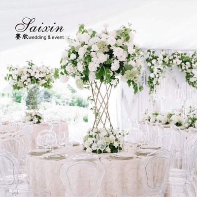 ZT-406  Hot selling  gold metal flower arrangement stands for wedding table  decoration