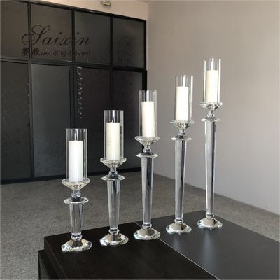 ZT-026  wedding accessories decoration set single crystal pillar candle holders