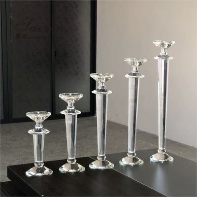 ZT-026  wedding accessories decoration set single crystal pillar candle holders