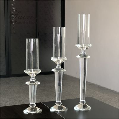 ZT-026  wedding accessories decoration set single crystal pillar candle holders