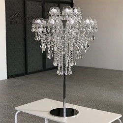 15 Arm  Luxury Metal And Crystal Candelabra Chandelier For Wedding Table Centerpieces 130cm