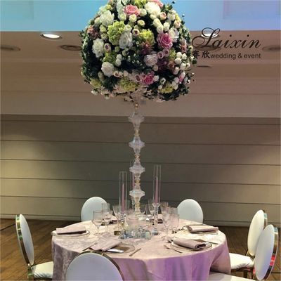 Gorgeous crystal glass centerpiece stand for latest wedding decorations sale