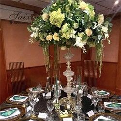 Gorgeous crystal glass centerpiece stand for latest wedding decorations sale