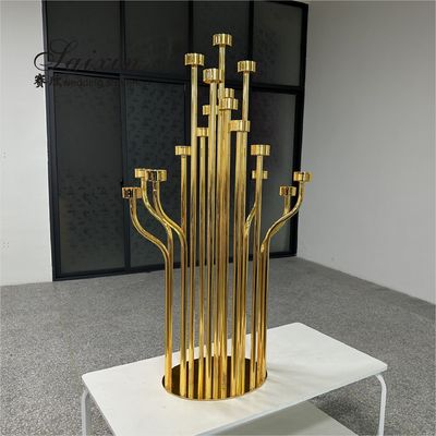 ZT-586 New tall 17arms wedding candelabra centerpieces gold candle holders