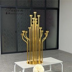 ZT-586 New tall 17arms wedding candelabra centerpieces gold candle holders
