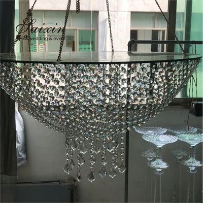 Elegant Hanging Crystal Cake Stands For Wedding Decoration