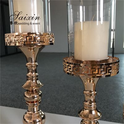 Wholesale chic iron laciness votive  set gold candle holder for wedding table centerpieces