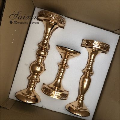 Wholesale chic iron laciness votive  set gold candle holder for wedding table centerpieces