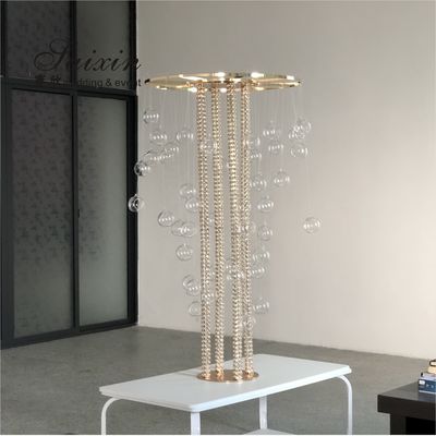 New Gold Metal Flower Table Support Candle Stand for Wedding Centerpiece Decoration