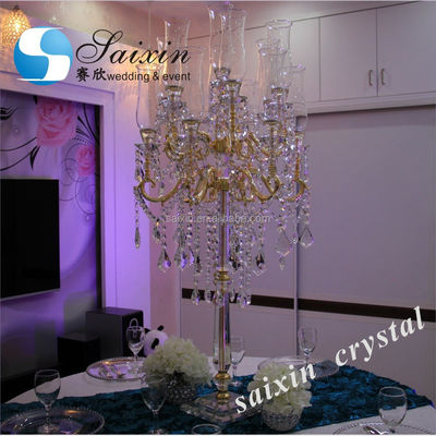 13 Arms Flower Gold Metal Candelabra Wedding 130CMx68cm
