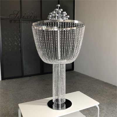 Saixin hot sale  wedding decoration large crystal centerpiece flower stands