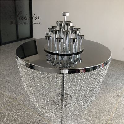 Saixin hot sale  wedding decoration large crystal centerpiece flower stands
