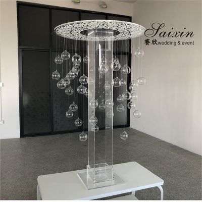 China wholesale wedding table decoration clear acrylic laser cut centerpiece candle support stands