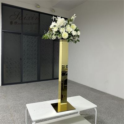 Hot selling gold mirror display stand flower stand for wedding centerpieces