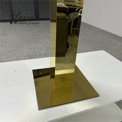 Hot selling gold mirror display stand flower stand for wedding centerpieces