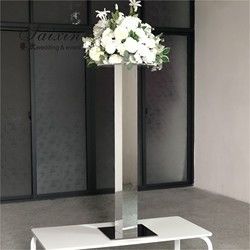 Hot selling gold mirror display stand flower stand for wedding centerpieces