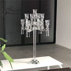 ZT-105  Luxury wedding centerpiece 9 arms  crystal candelabras