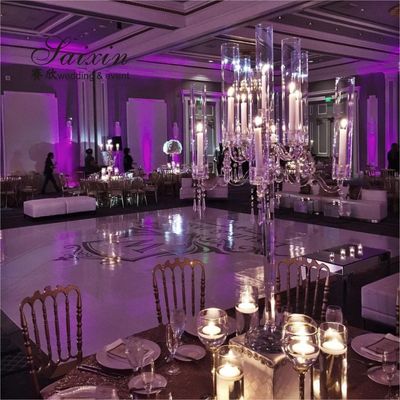 Tall Glass Crystal Candelabra 5 Arm 9 Arm Wedding Table Centerpiece