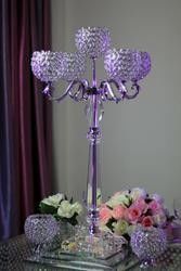 Gorgeous 5 arms gold globe candelabra wedding table center pieces