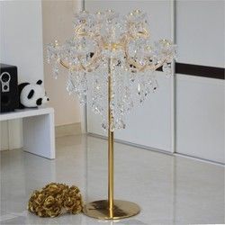 Luxury 15 head crystal beaded  candle stand  for wedding table centerpieces