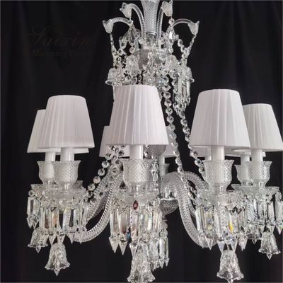 12 Light Crystal Chandelier Bedroom Lighting Event Ceiling Decor Larger Shade Hotel 20 Inch