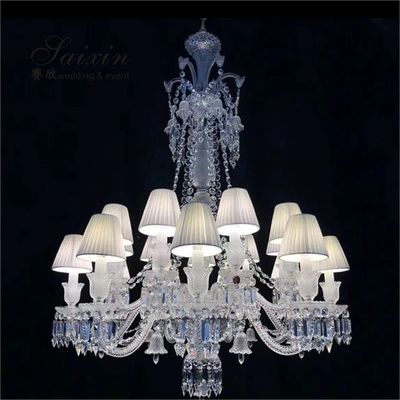 12 Light Crystal Chandelier Bedroom Lighting Event Ceiling Decor Larger Shade Hotel 20 Inch