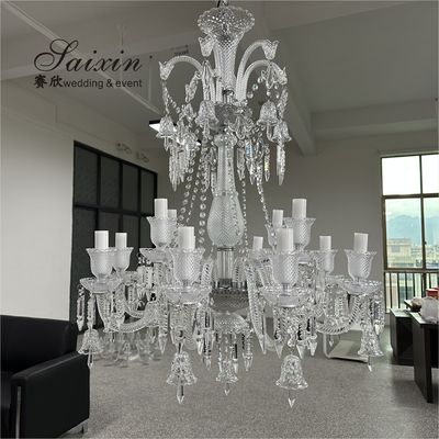 12 Light Crystal Chandelier Bedroom Lighting Event Ceiling Decor Larger Shade Hotel 20 Inch