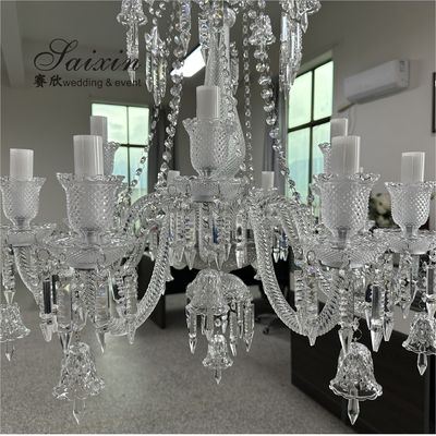 12 Light Crystal Chandelier Bedroom Lighting Event Ceiling Decor Larger Shade Hotel 20 Inch