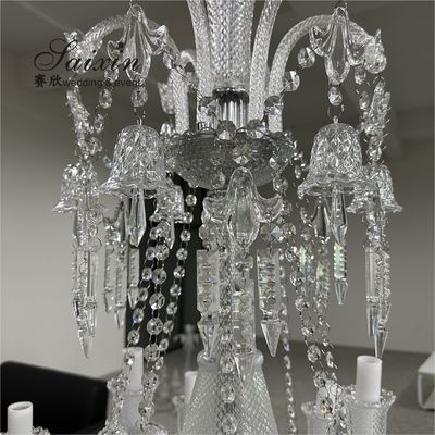 12 Light Crystal Chandelier Bedroom Lighting Event Ceiling Decor Larger Shade Hotel 20 Inch