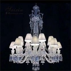 12 Light Crystal Chandelier Bedroom Lighting Event Ceiling Decor Larger Shade Hotel 20 Inch