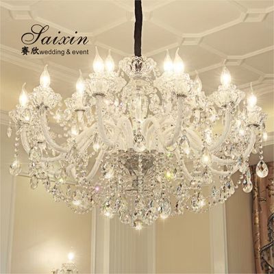 White Crystal Chandelier Lights Crystal Ceiling Lamp Decoration 100CM