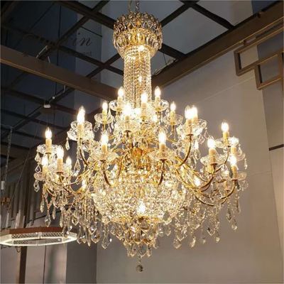 White Crystal Chandelier Lights Crystal Ceiling Lamp Decoration 100CM