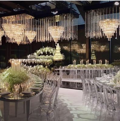 Glass Dining Room Crystal Chandelier Lighting Hotel Wedding Event Decor 120cmx110cm